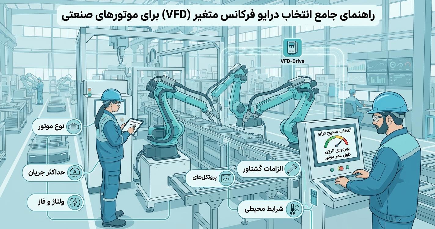راهنمای انتخاب درایو فرکانس متغیر (VFD) برای موتورهای صنعتی